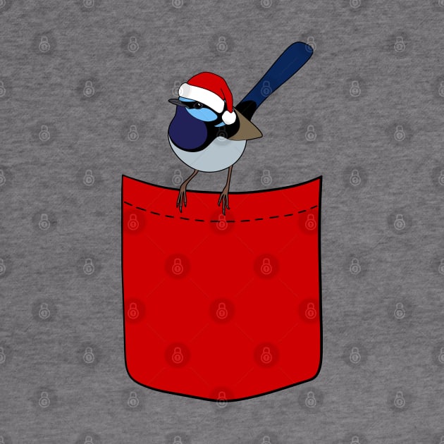 Christmas Fairy Wren Pocket by BinChickenBaby